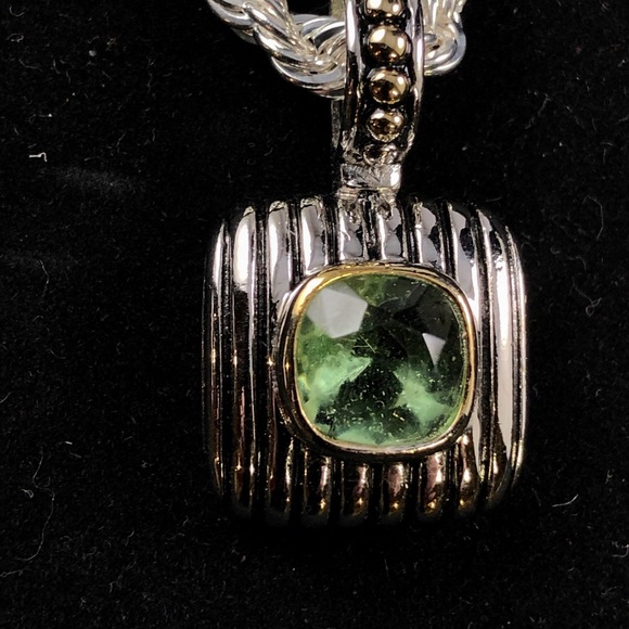 David Yurman style 3ct peridot pendant - Picture 2 of 2